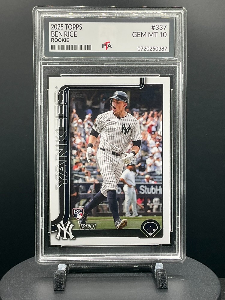 2025 Topps Series 1 #337 Ben Rice True Rookie Yankees Graded GEM MINT PTA 10🔥