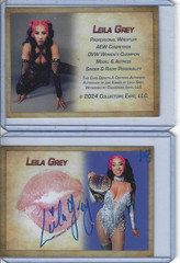 Leila Grey Signed & Kissed Trading Card #18 AEW Wrestler Model Collectors Expo