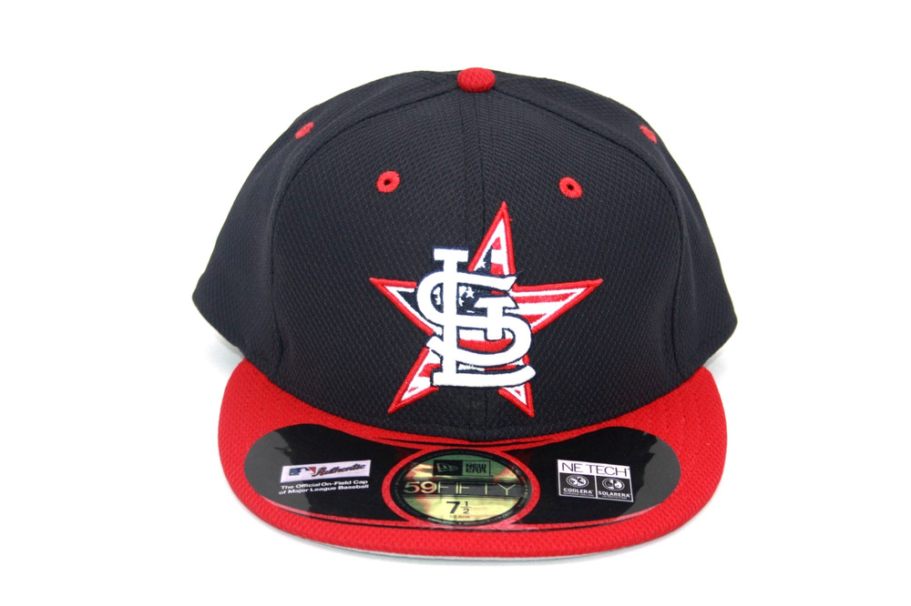 New Era MLB St. Louis Cardinals RED Navy White Logo 59FIFTY Fitted ON-FIELD Hat