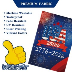 250 Anniversary USA Garden Flag, 250th America 12×18 inches, Blue