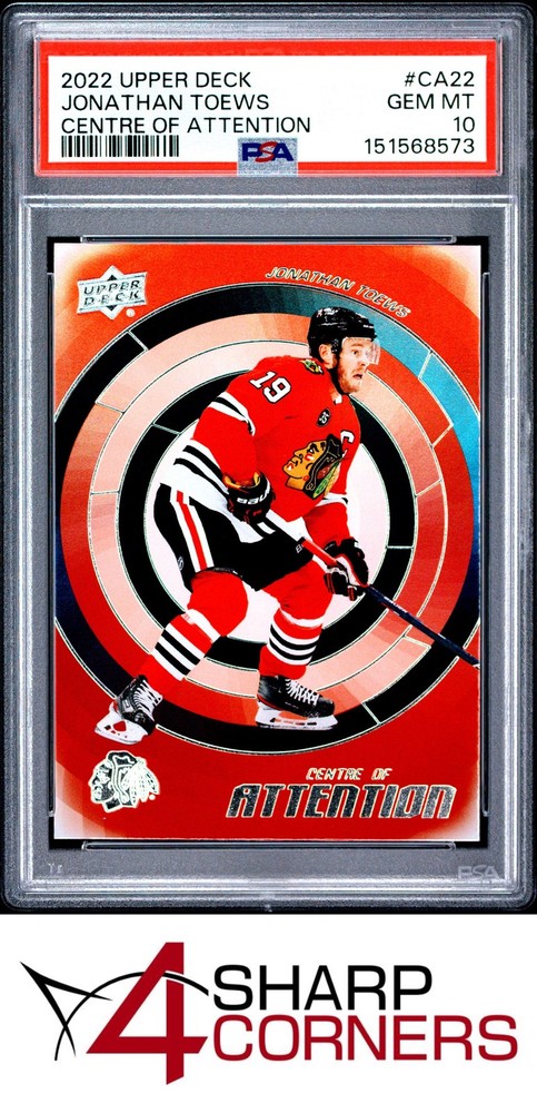 2022 UPPER DECK CENTRE OF ATTENTION #CA22 JONATHAN TOEWS POP 2 PSA 10
