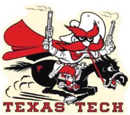 Texas Tech Red Raider Print Poster Vintage 12x8in Metal Sign Poster Mascot Logo