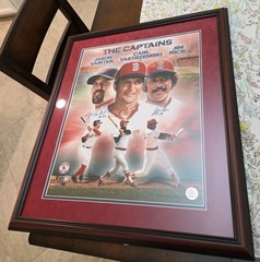 Carl Yastrzemski Jim Rice Jason Varitek Autographed Photo Boston Redsox 26x22x1