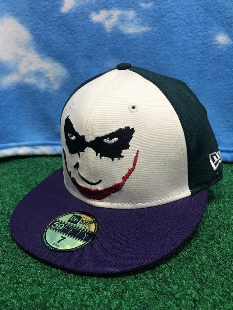 Joker Hat Cap Batman The Dark Knight DC Comics Vintage New Era size 7 Fitted H13