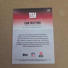 Topps 2025 Signature Class Rookie Cam Skattebo #119 Blue/Yellow Giants
