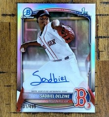 2025 Bowman Chrome Sadbiel Delzine 1st Refractor Auto /499 #CPA-SD Red Sox