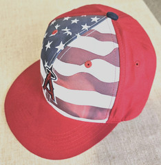 California Angels Baseball Hat New MLB Promotional Sixth Man USA Flag NWOT