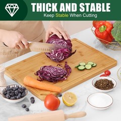 Homaxy Extra Large Organic Bamboo Cutting Boards for 18&Prime;L x 12&Prime;W, Natural