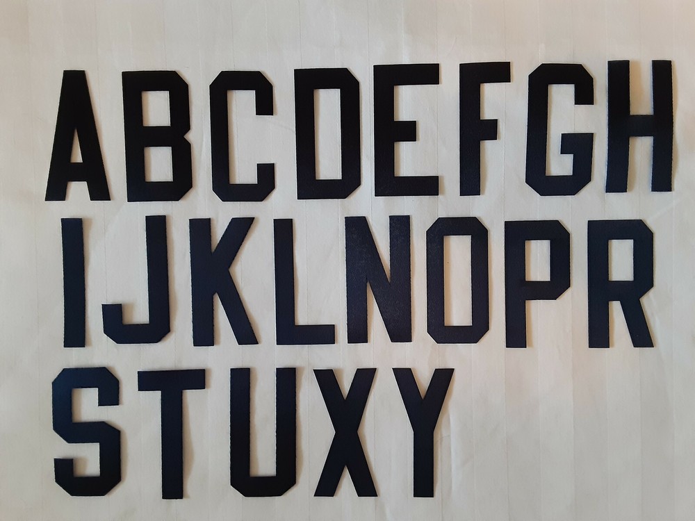 Tackle Twill Letters 3&Prime; Block Font NHL NFL NBA MLB Authentic Jersey Letters NAVY