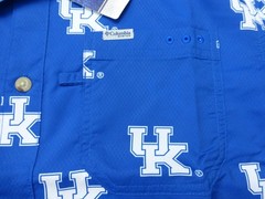 Kentucky Wildcats Columbia PFG Super Slack Tide Omni-Shade Button Shirt Mens L