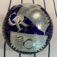 Colorado Rockies Multi Chrome Logo Fotoball 04 Team Store Souvenir Baseball Ball