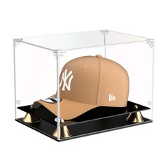 KOLIPI Hat Display Case, Clear Acrylic Baseball Cap Display Box with Double L…