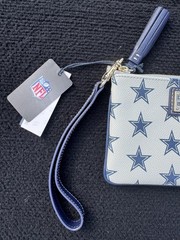 Dooney & Bourke NFL Dallas Cowboys Slim Wristlet Wallet NWT Gray Blue