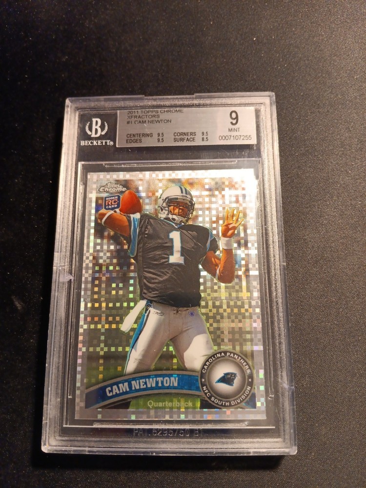 2011 Topps Chrome Cam Newton RC Xfractor #1 BGS 9 MINT Panthers RC *CASE CRACKED