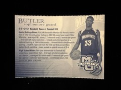 2008-09 MARQUETTE GOLDEN EAGLES basketball singles – choose from list