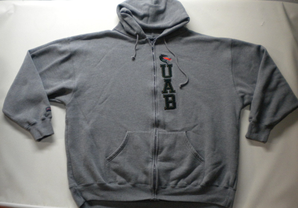 Vintage UAB Blazers Birmingham JanSport Zip Up 2XL XXL Hoodie Gray Grey