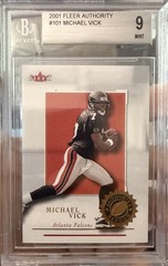 MICHAEL VICK 2001 FLEER AUTHORITY ROOKIE CARD #101 FALCONS 🔥SP /1350🔥 BGS 9