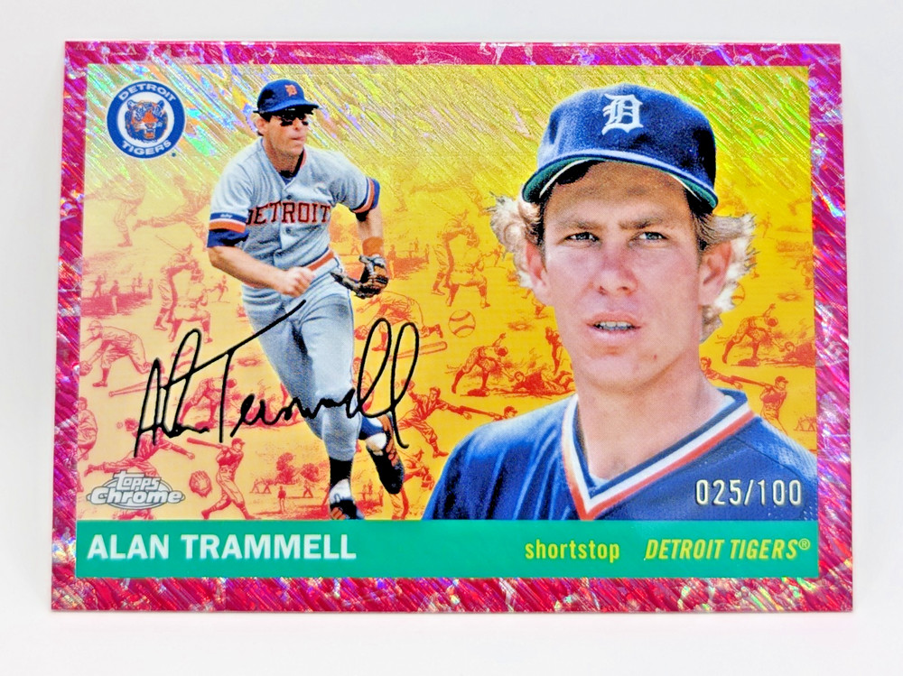 2025 Topps Chrome Platinum Toile Cream Fuchsia Shimmer #460 Alan Trammell /100
