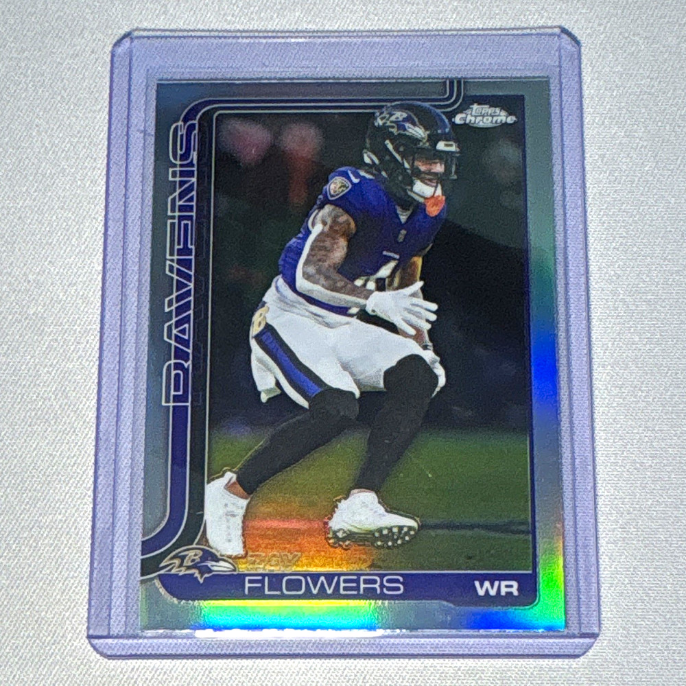 2025 Topps Chrome Zay Flowers #22 RC Baltimore Ravens Football