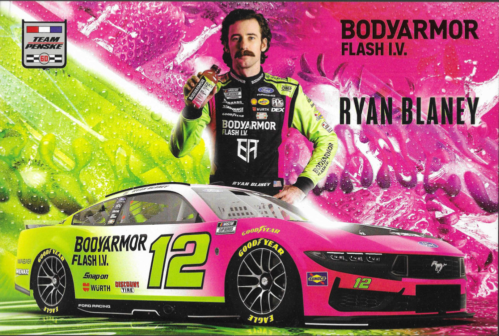 2026 RYAN BLANEY « PINK BODY ARMOR FLASH I.V. » #12 NASCAR CUP SERIES POSTCARD