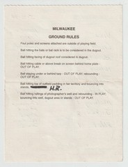 5-30-98 Milwaukee Brewers Game Used Umpire Lineup Card – Jeromy Burnitz