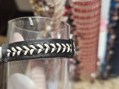CHICAGO WHITE SOX BLACK MLB BASEBALL BRACELET LEATHER
