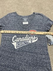 Montreal Canadiens Women’s Original 6 Script V-Neck T NHL Soft As A Grape NEW