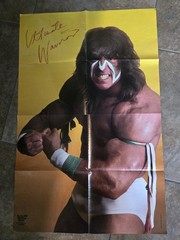 Original Vintage WWF Ultimate Warrior 1988 Dual Sided Poster 32&Prime;x21&Prime; WWE Unused