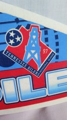 Houston Oilers/Tenn Titans NFL Football 1997 Pennant Banner Flag Vintage 30×11.5