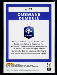 Ousmane Dembele 2025-26 Donruss FIFA World Cup Optic Velocity #137 France