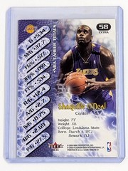2000-01 Fleer Game Time Extra #58 Shaquille O&rsquo;Neal Los Angeles Lakers HOF SP