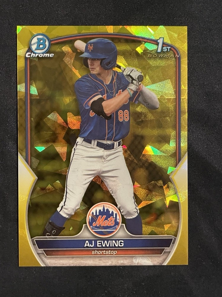 2023 Bowman Chrome Sapphire 1st AJ Ewing #BDC152 Yellow Sapphire #57/75 Mets