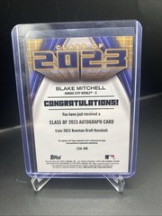 2023 Bowman Draft – Class of 2023 Autographs Blake Mitchell #23A-BM (AU, RC)