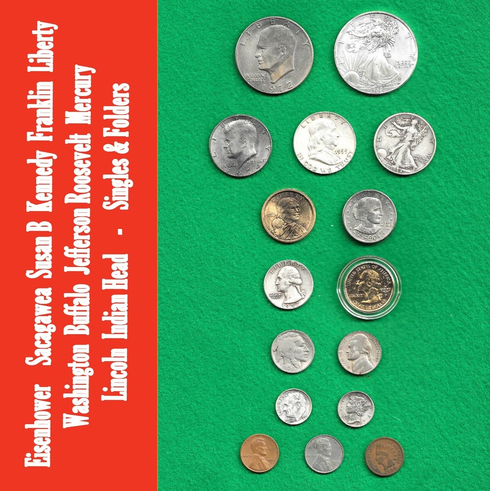 Eisenhower Susan B Kennedy Franklin Liberty Washington Buffalo – SIngles & Sets