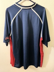 Vintage Majestic Cleveland Indians Baseball Jersey Navy And Red Trim Size 2XL