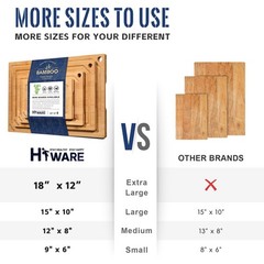 Hiware 4-Piece Extra Large Bamboo Cutting Boards Set for 4-piece, Natural