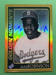 2001 TOPPS CHROME JACKIE ROBINSON GOLD RETROFRACTOR BROOKLYN DODGERS HOF #653