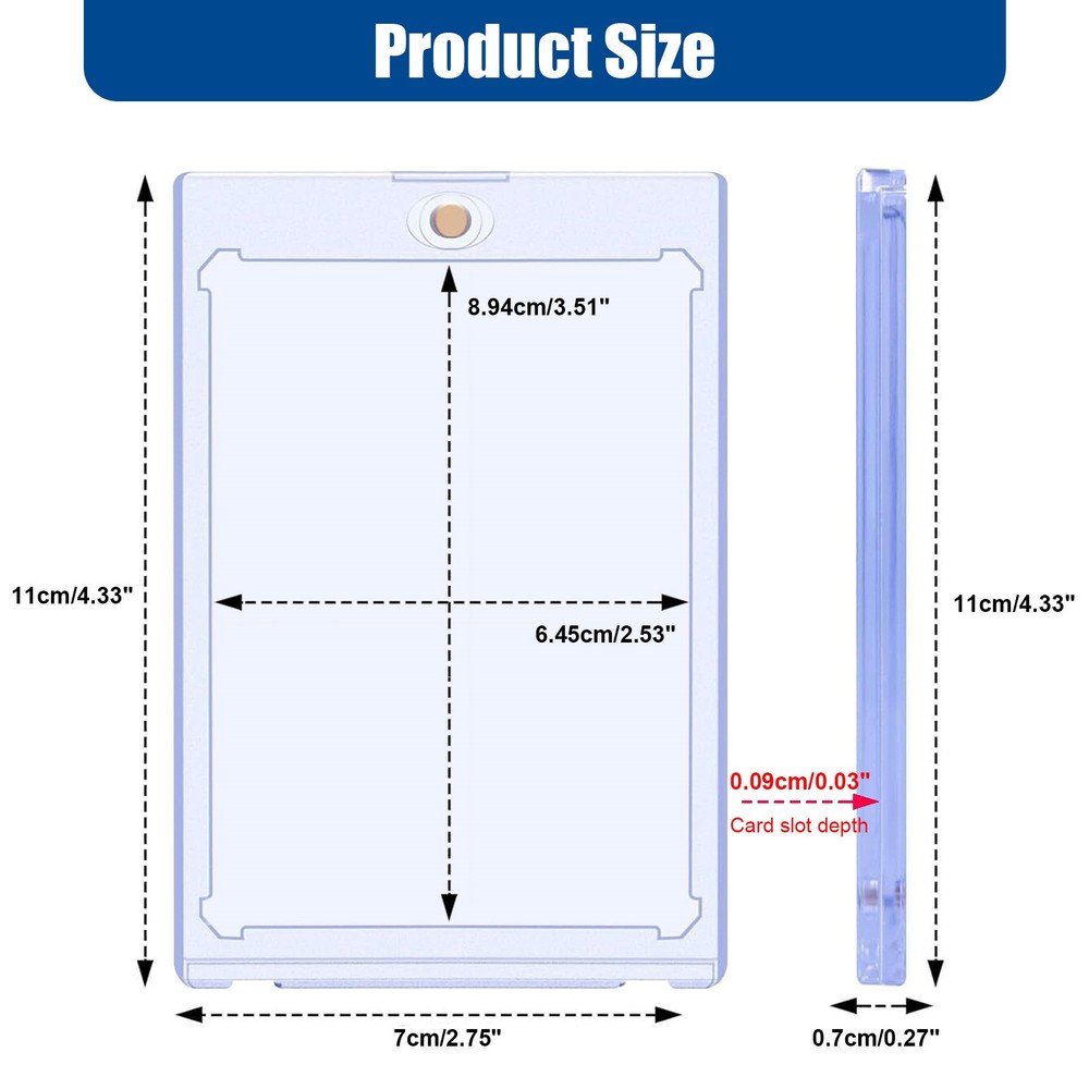 1-50X Magnetic Card Holders 35-180PT For Trading Sports Cards Protectors Sleeve