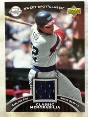 2007 UPPER DECK SWEET SPOT CLASSIC CARLTON FISK JERSEY PATCH RELIC CARD #CM-CF2