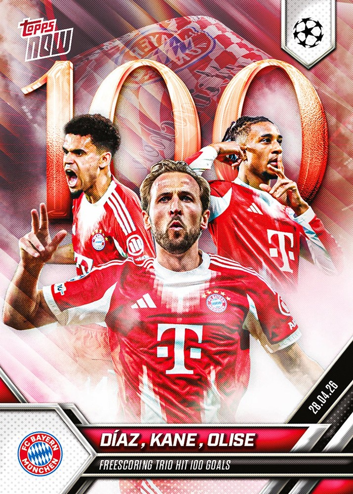 Harry Kane / Michael Olise / Luis Diaz – 2025-26 UCL Topps NOW Card 127