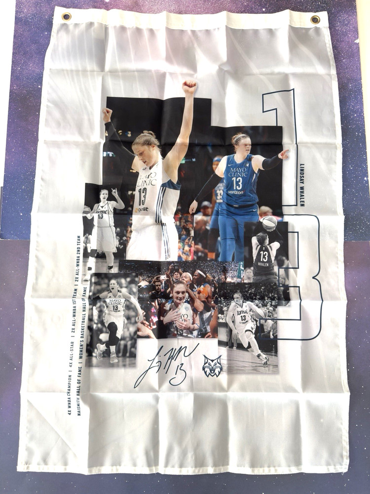 LINDSAY WHALEN Minnesota Lynx WNBA SGA Flag Banner 24×36&Prime;