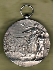 FRANCE – GYMNASTIC AND SPORT FEDERATION 1928 SILVERED BRONZE MEDAL. DIAMETER 44