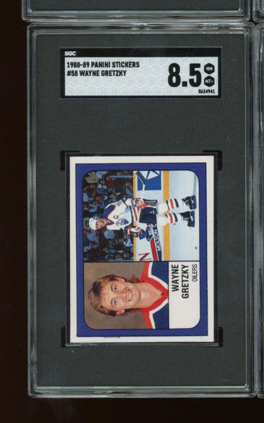 1988-89 Panini sticker #58 Wayne Gretzky SGC 8.5