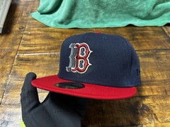 Boston Red Sox 1999 ASG Cascading Logo Navy Red NEW ERA FITTED 7 3/4 Green UV