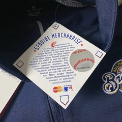 Antigua M Medium Genuine MLB Succeed Desert Dry Milwaukee Brewers Navy Women