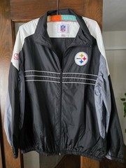 Pittsburgh Steelers NFL Official Jacket Black White Gray Football
