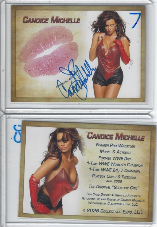 Candice Michelle Signed & Kissed Trading Card #7 WWE Model Collectors Expo