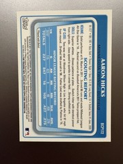 2011 Bowman Chrome – Prospects Autograph Aaron Hicks #BCP172 (AU, RC)