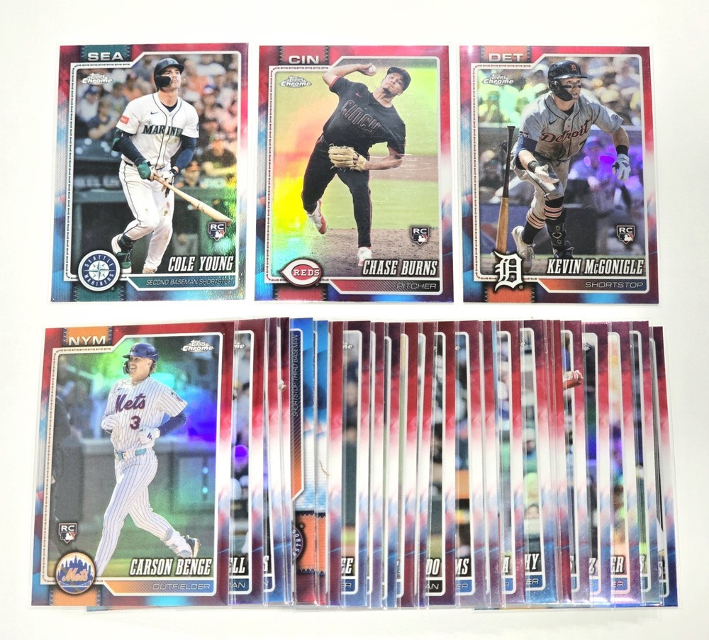 2026 Topps Chrome – RED WHITE & BLUE PARALLELS🔥You Pick – Complete Your Set!🔥
