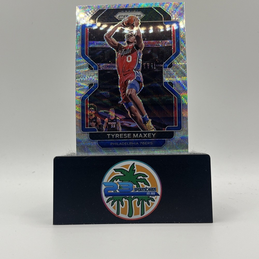 2021-22 Panini Prizm Basketball #28 Tyrese Maxey Silver Wave PHILLY 76ERS